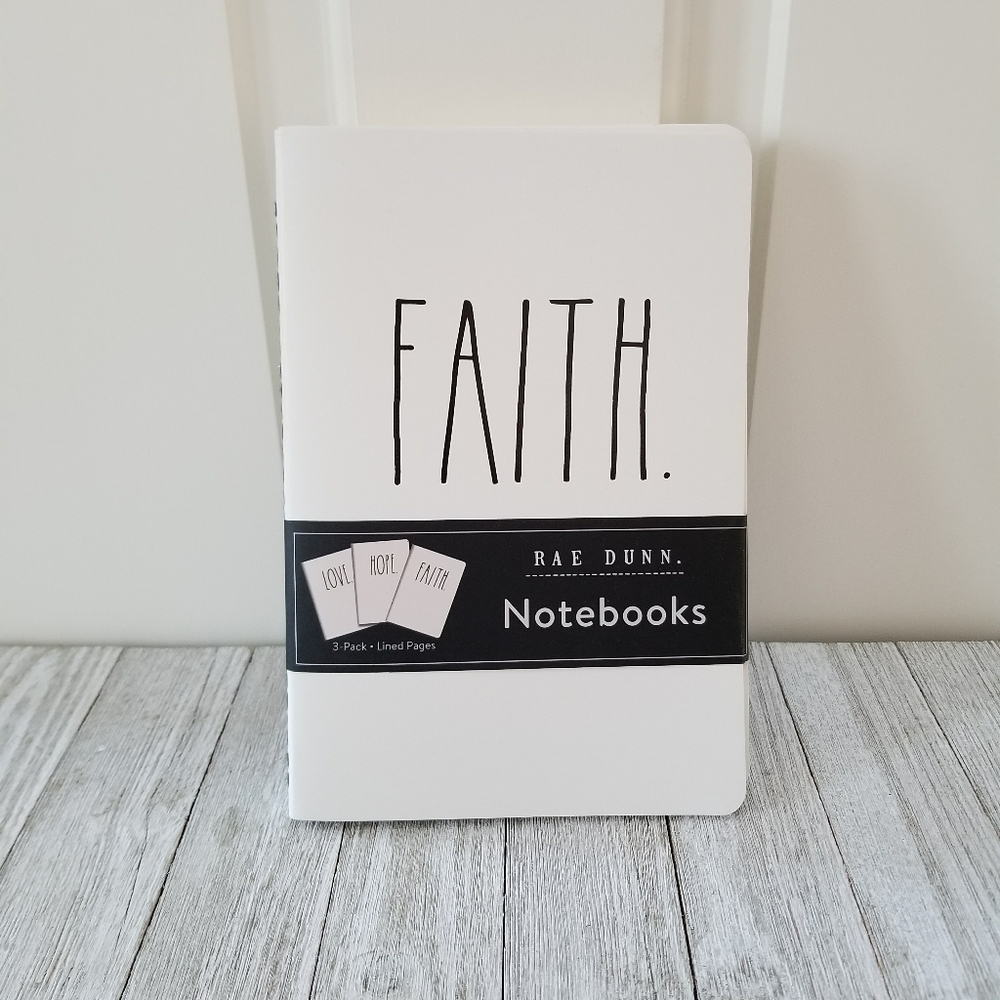 Rae Dunn FAITH HOPE LOVE Notebook Set Three